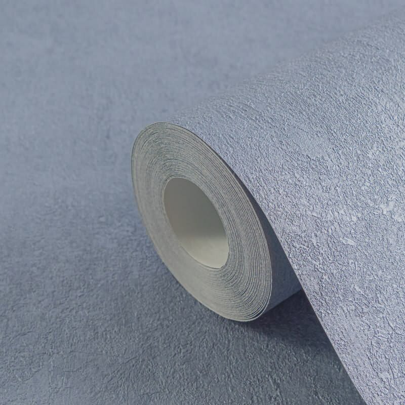 Tapete mit Putzoptik Blau Vintage Vliestapete einfarbig (KG-171791)