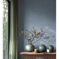 Tapete mit Putzoptik Blau Vintage Vliestapete einfarbig...