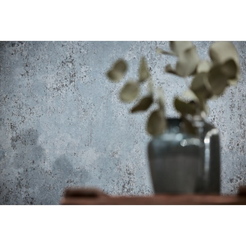 Vliestapete in Betonoptik Blau Grau Metallic Putzstruktur Tapete Vintage (KG-171795)