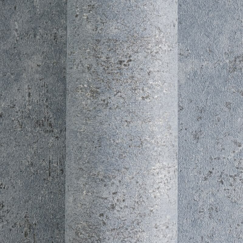 Vliestapete in Betonoptik Blau Grau Metallic Putzstruktur Tapete Vintage (KG-171795)