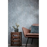 Vliestapete in Betonoptik Blau Grau Metallic Putzstruktur...