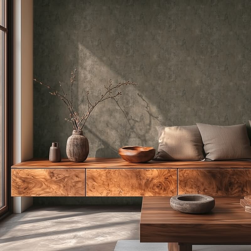 Tapete in Vintage Betonoptik Braun Grau Putzstruktur Vliestapete (KG-171796)