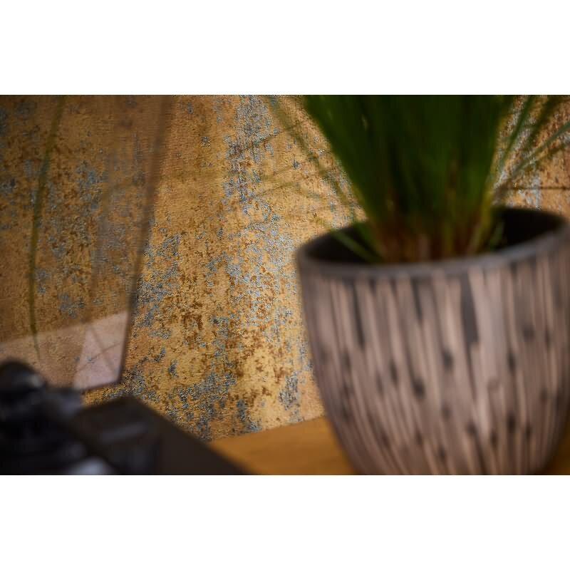 Vlies-Tapete in Rostoptik Braun Orange Metallic Used Look Strukturtapete (KG-171797)