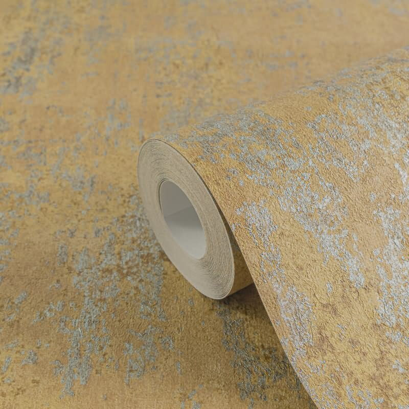 Vlies-Tapete in Rostoptik Braun Orange Metallic Used Look Strukturtapete (KG-171797)