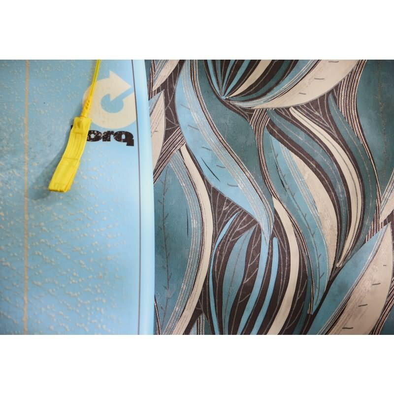 Moderne Dschungel Tapete Blau Petrol Weiß Metallic Moderne Blattoptik Vliestapete (KG-171799)