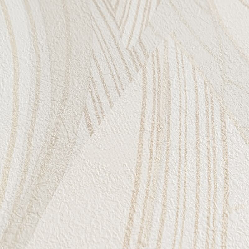 Blätter Tapete Creme Beige Vliestapete Dschungel modern Metallic (KG-171801)