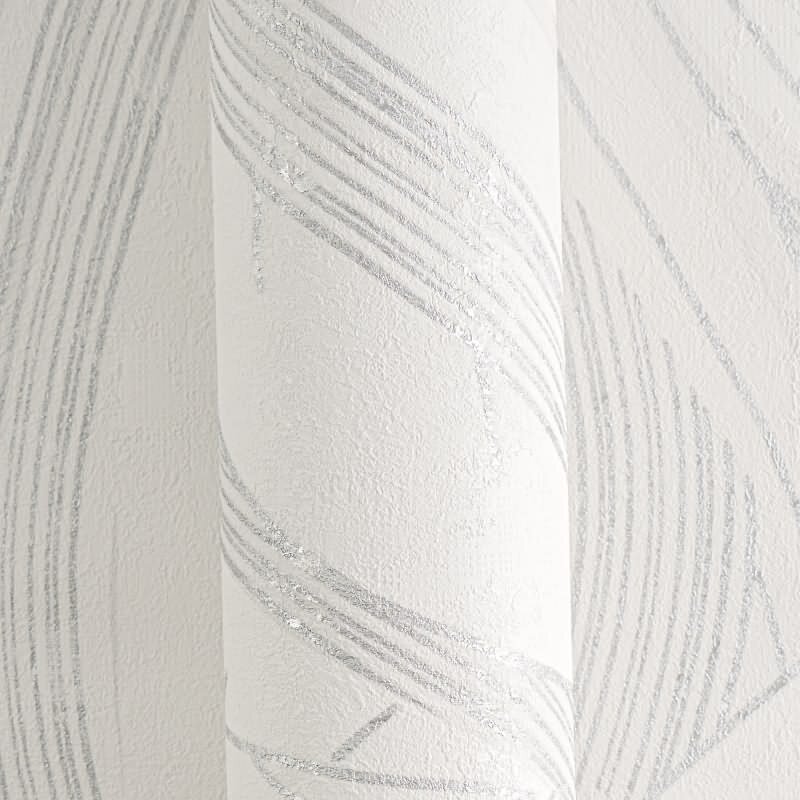 Blätter Tapete Weiß Hellgrau Metallic Vliestapete Dschungel (KG-171802)