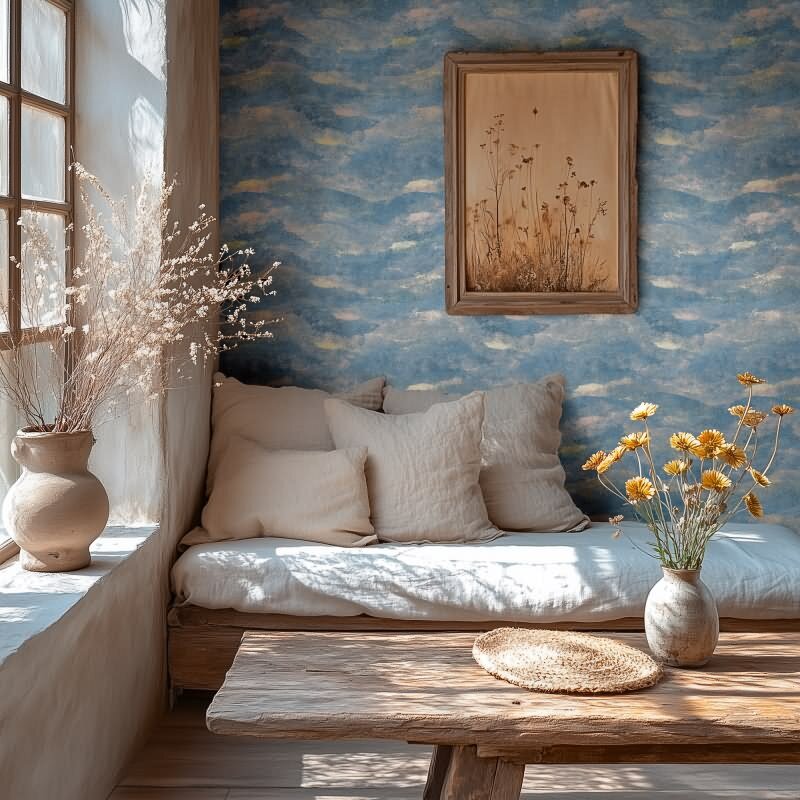 Muster-Tapete Dunkelblau Gold Metallic hochwertige moderne Vliestapete (KG-171803)