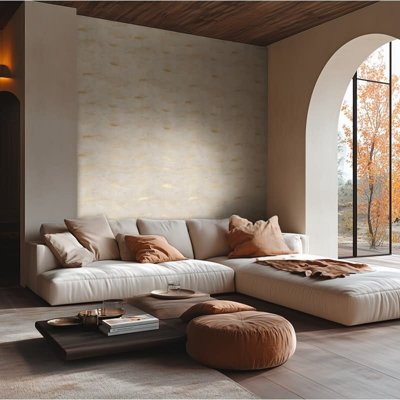 Mustertapete Creme Beige Gold Metallic hochwertige Luxus Vliestapete (KG-171805)