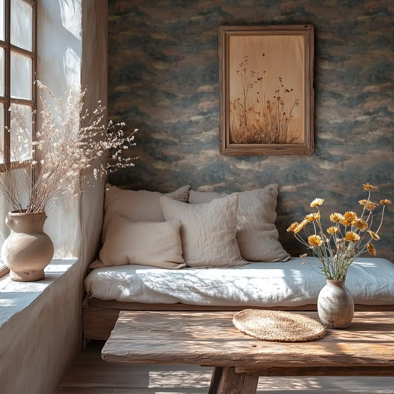 Mustertapete Wellen Schwarz Grau Metallic Gold Vitage Vliestapete (KG-171806)