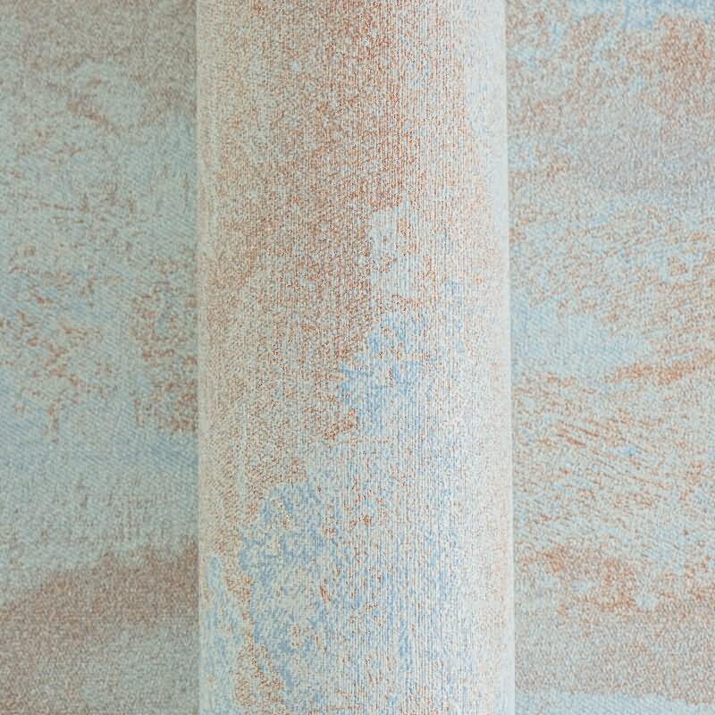 Farbverlauf Tapete Hellblau Terrakotta Braun Metallic Vintage Muster Vliestapete (KG-171807)