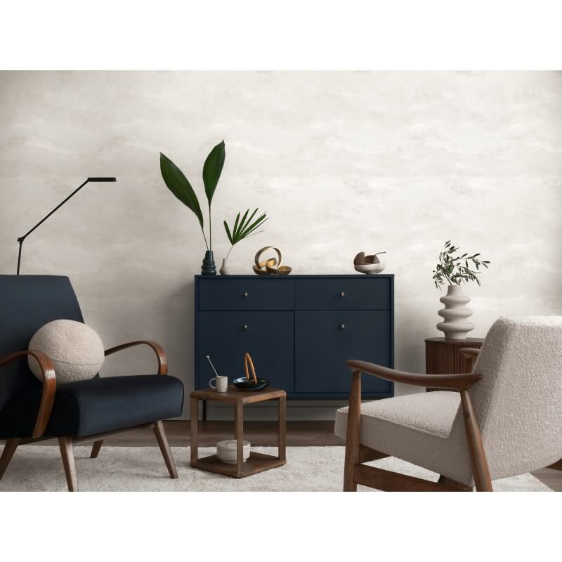 Mustertapete Weiß Grau Metallic moderne Vliestapete (KG-171808)