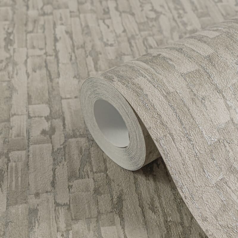 Mustertapete mit 3D Effekt Braun Grau Metallic Vliestapete modern (KG-171811)