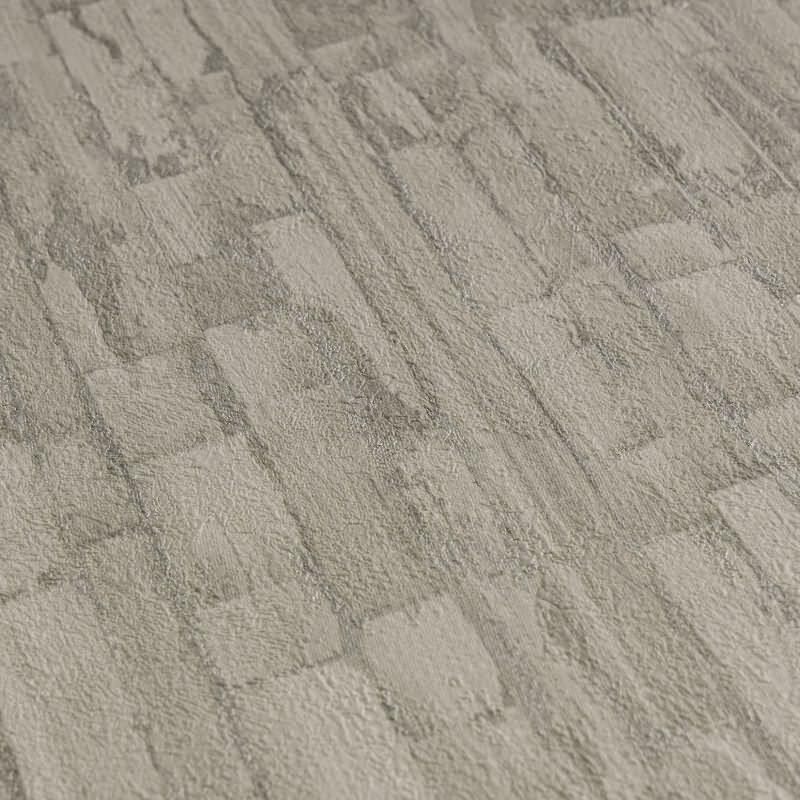 Mustertapete mit 3D Effekt Braun Grau Metallic Vliestapete modern (KG-171811)