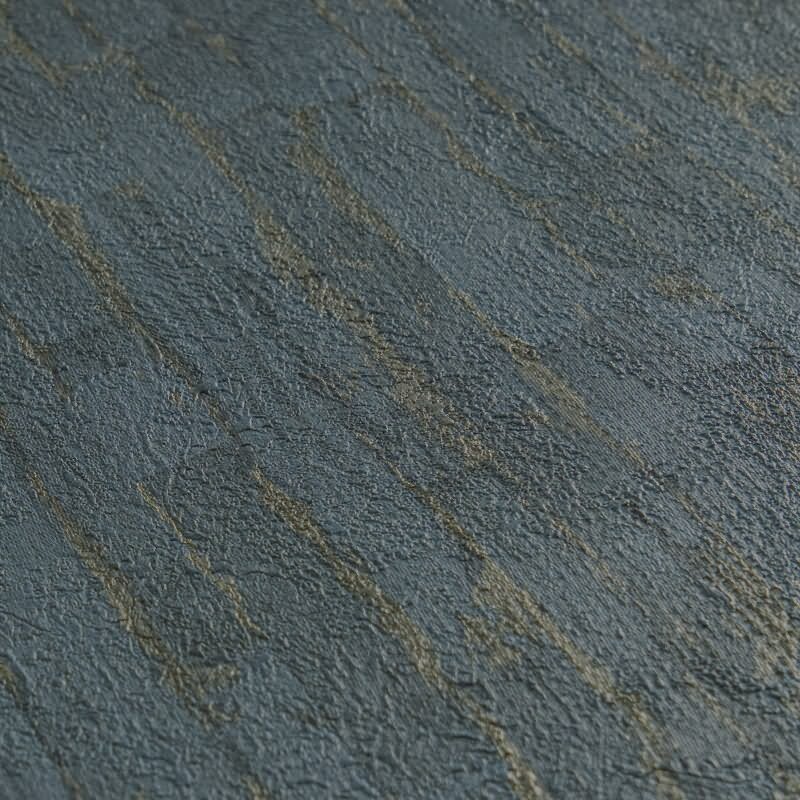 Design Vliestapete Blau Gold Metallic hochwertige Vintage Mustertapete (KG-171813)