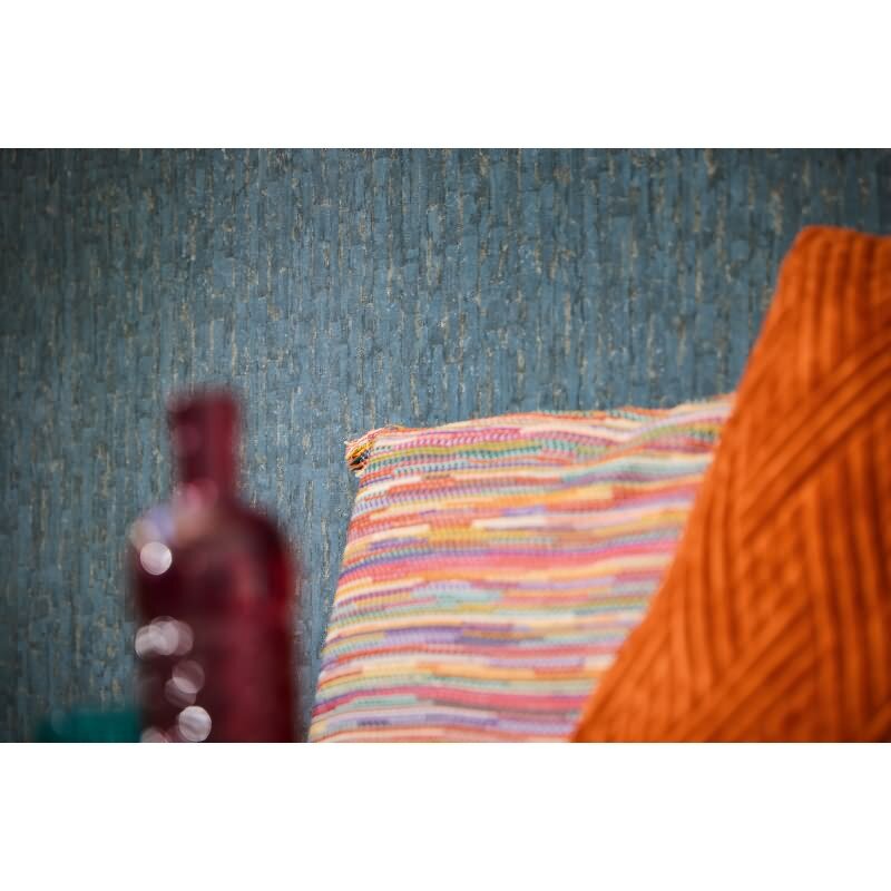 Design Vliestapete Blau Gold Metallic hochwertige Vintage Mustertapete (KG-171813)