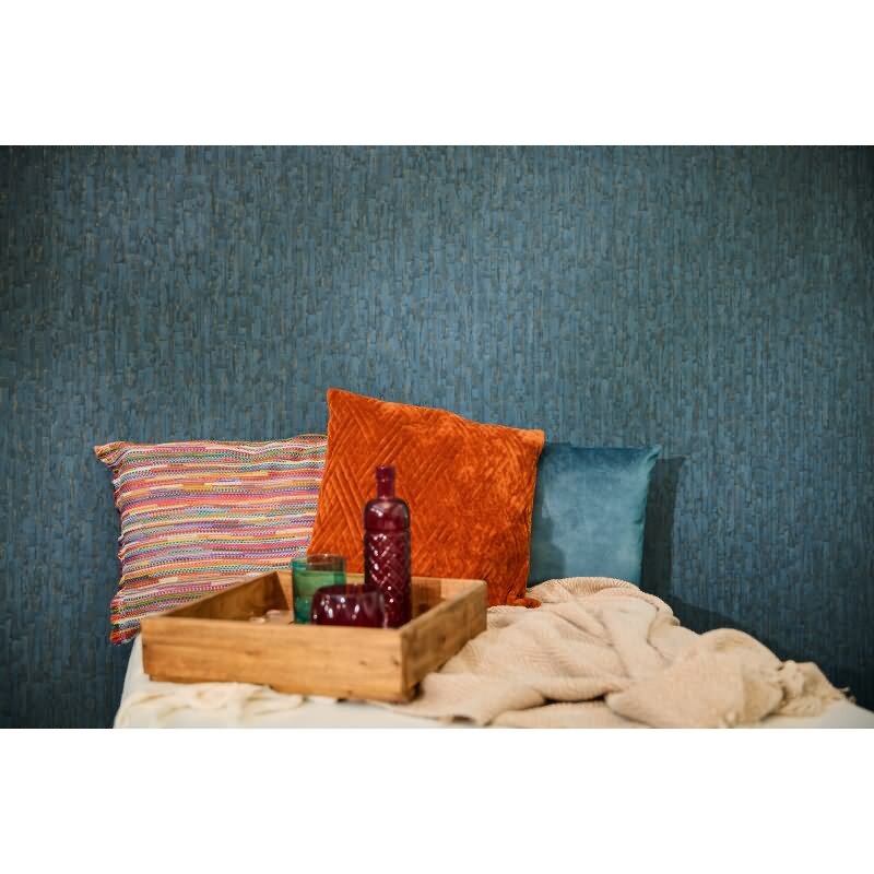 Design Vliestapete Blau Gold Metallic hochwertige Vintage Mustertapete (KG-171813)