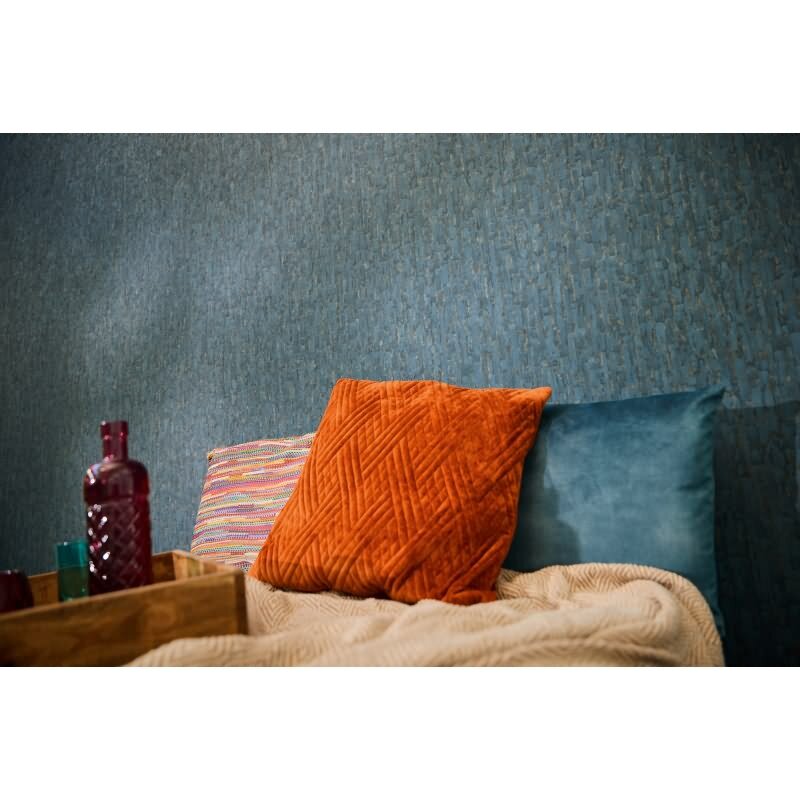 Design Vliestapete Blau Gold Metallic hochwertige Vintage Mustertapete (KG-171813)