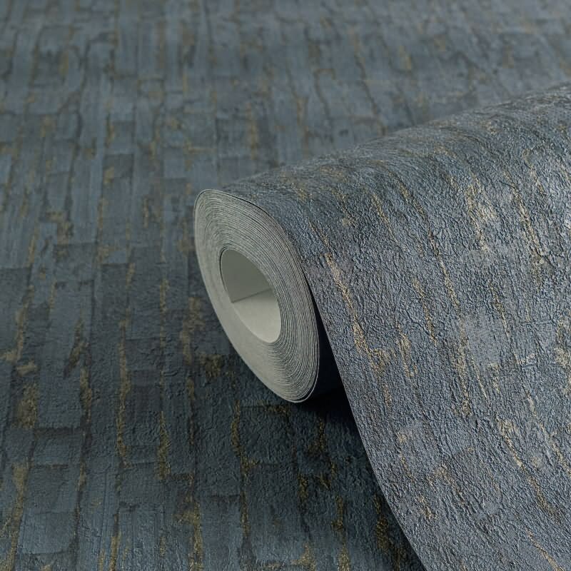 Design Vliestapete Blau Gold Metallic hochwertige Vintage Mustertapete (KG-171813)