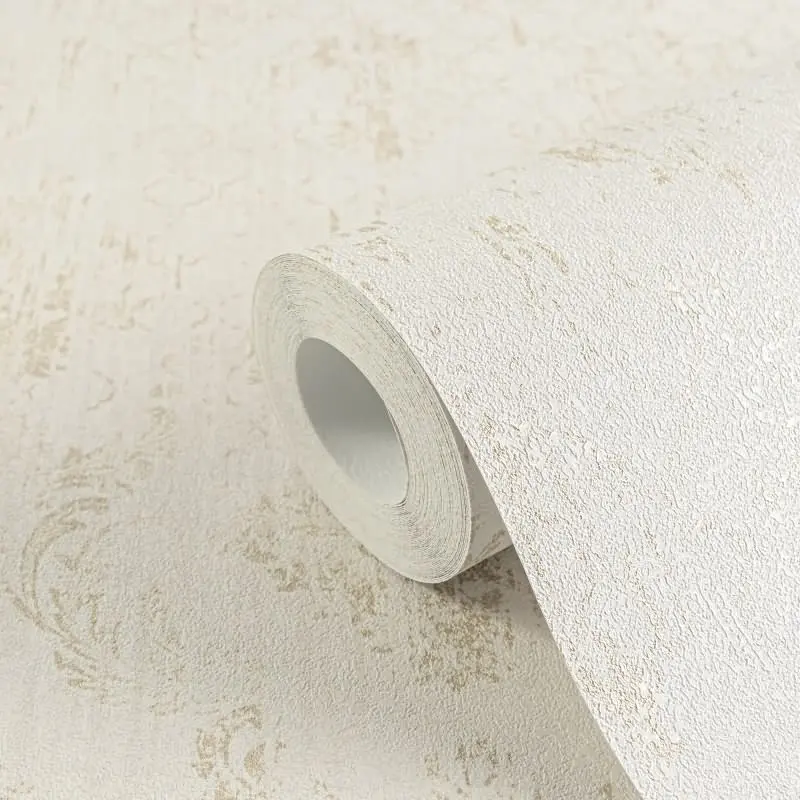 Barock Tapete Beige Gold Metallic Vliestapete mit Glanzstruktur Ornamenten (KG-171817)