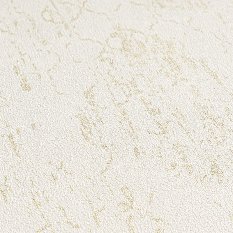 Barock Tapete Beige Gold Metallic Vliestapete mit Glanzstruktur Ornamenten (KG-171817)