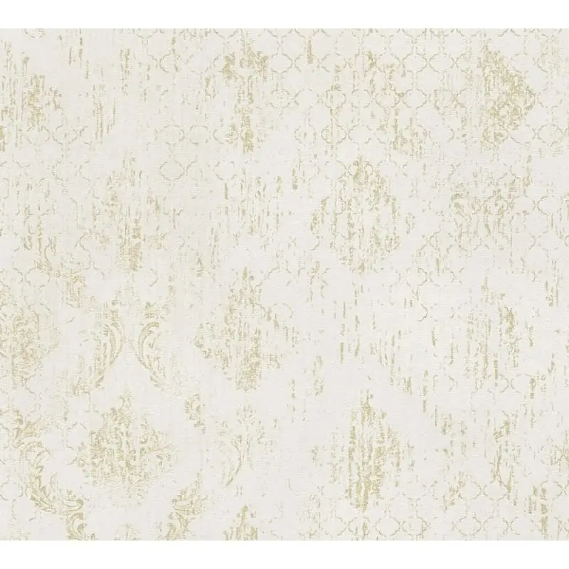 Barock Tapete Beige Gold Metallic Vliestapete mit Glanzstruktur Ornamenten (KG-171817)