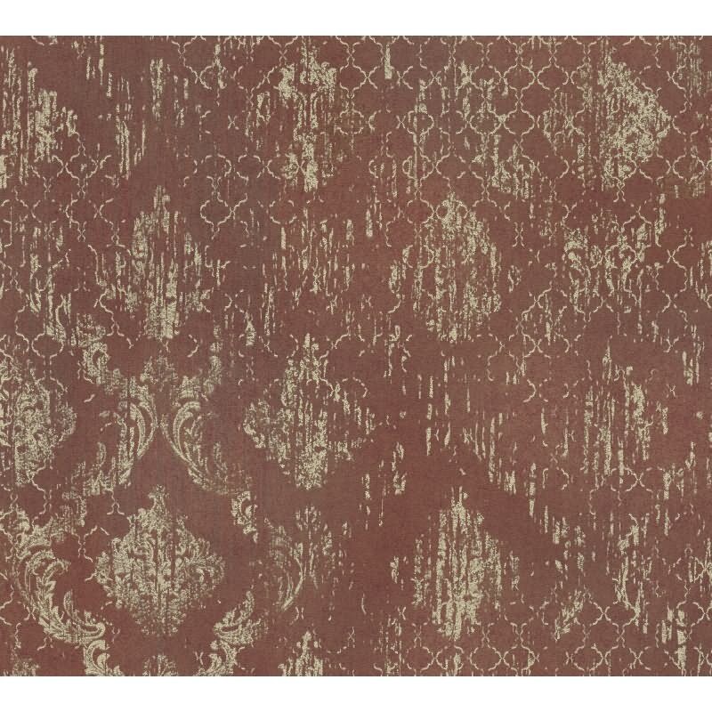 Barock Tapete Rot Gold Metallic Vliestapete mit Ornamenten in Vintage Look (KG-171818)