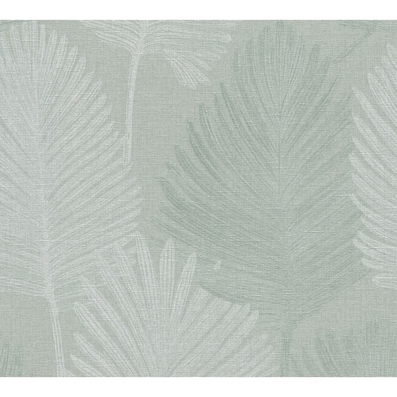 3D Dschungel Palmblatt Tapete Salbeigrün Tropisches Blättermotiv Vliestapete (KG-171824)