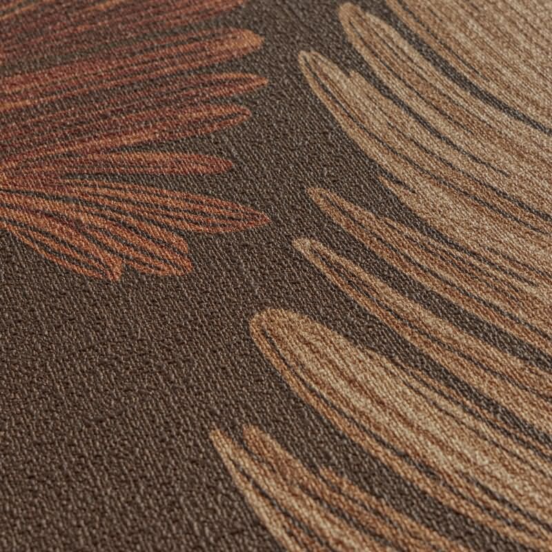 Dschungel 3D-Tapete Braun Rostrot Metallic Tropisches Blättermuster Vliestapete (KG-171825)