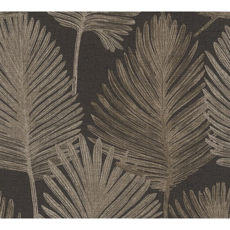 3D-Tapete Dschungel Dunkelbraun Beige Metallic hochwertige Vliestapete (KG-171826)