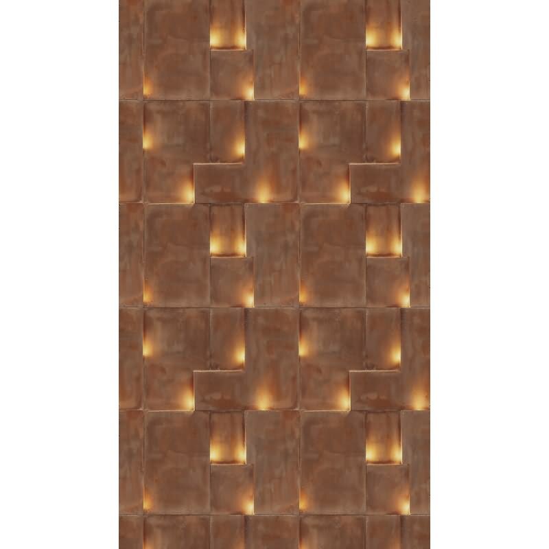 Fototapete 3D Optik Rostbraun Industrial moderne Design Muster Vliestapete (KG-171835)