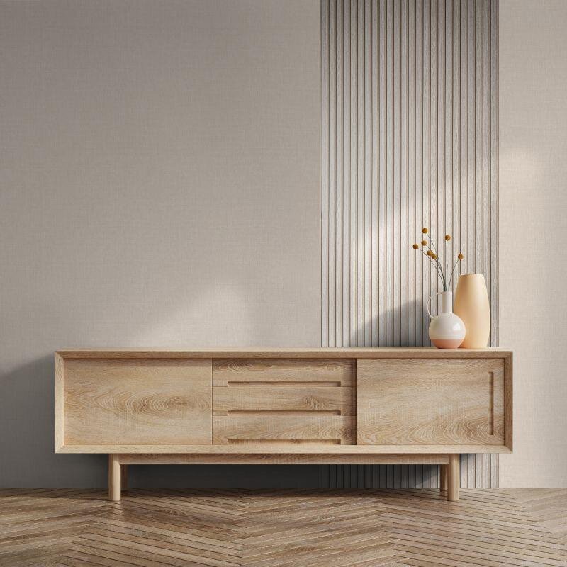 Tapete Holzpaneel Akustikpaneel Beige (1044644)