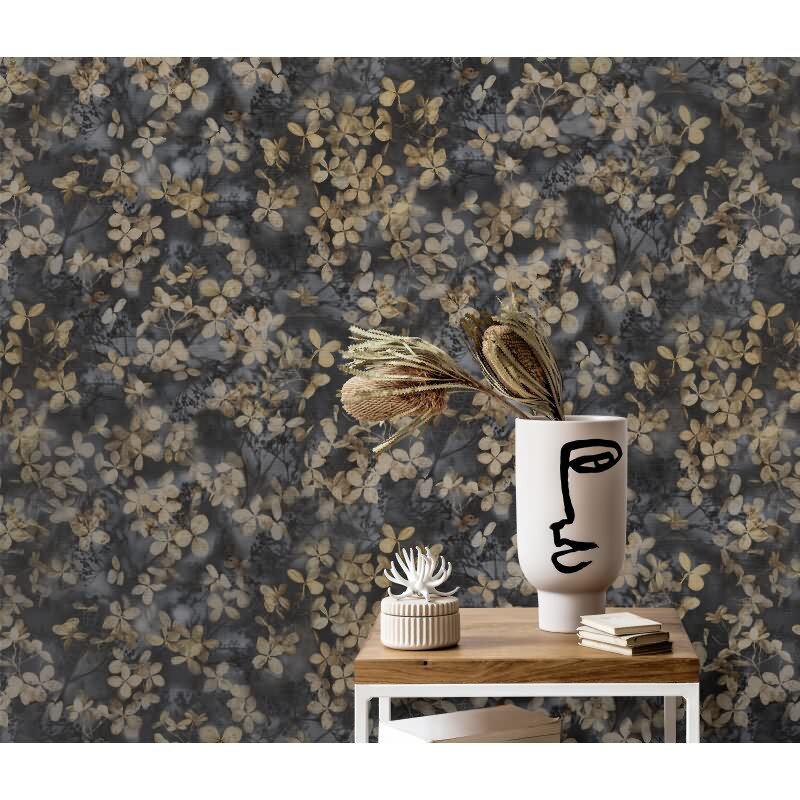 Tapete Schwarz, Anthrazit Erismann Vliestapete (KG-172046)