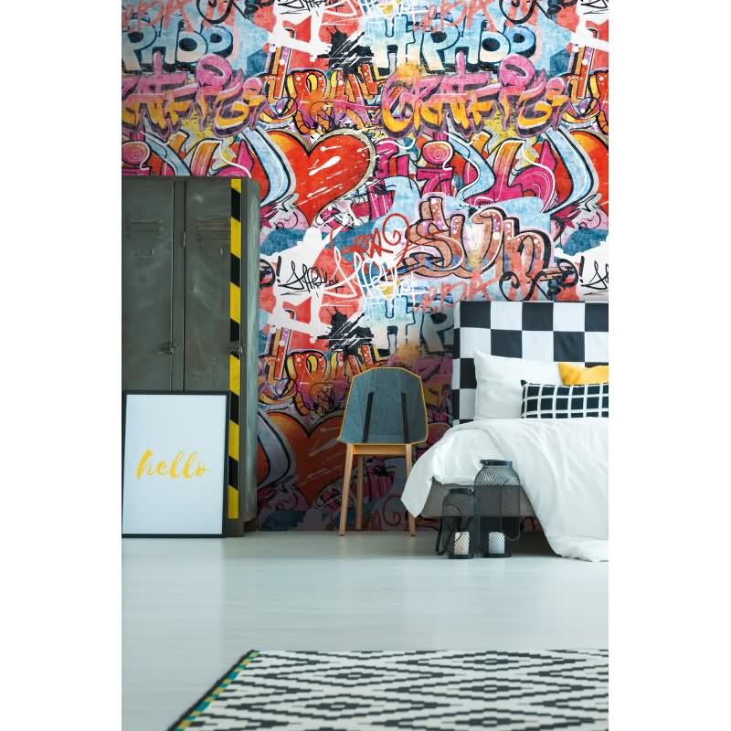 Fototapete Graffiti HipHop Streetart Bunt Jugendzimmer Vlies-Tapete (KG-172155)