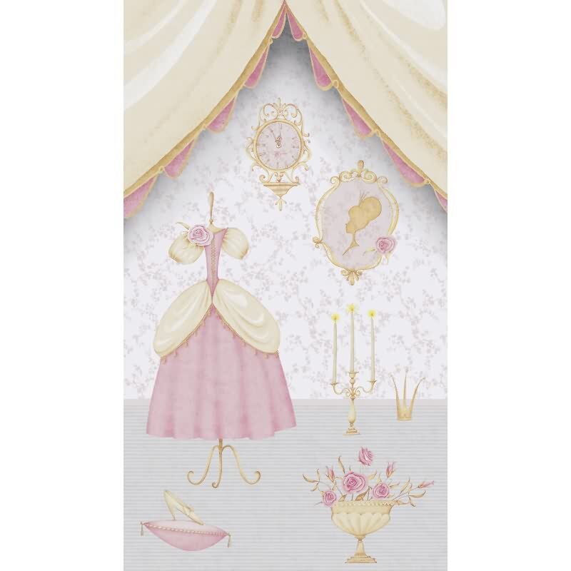 Fototapete Prinzessinnenzimmer Rosa Beige Mädchenzimmer Tapete (KG-172158)