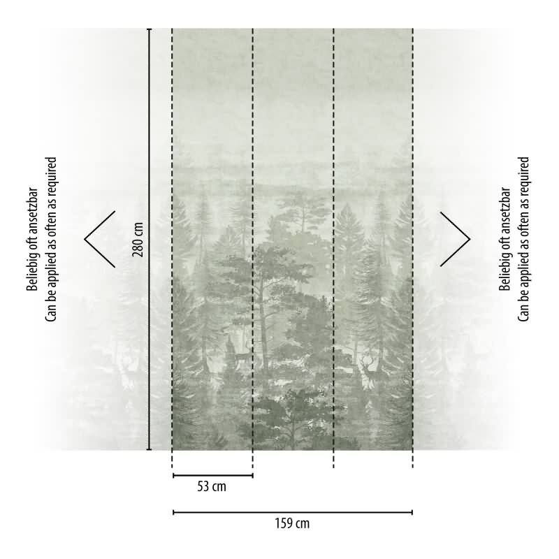Wald Fototapete Grün Naturtapete Bäume Vliestapete für Kinderzimmer (KG-172161)