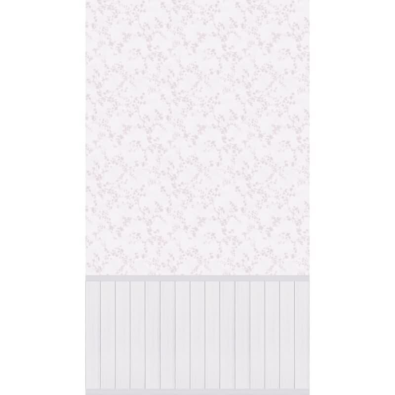 Fototapete Blumenmuster Rosa Vintage-Stil mit Holzpaneel Landhaus Vliestapete (KG-172167)