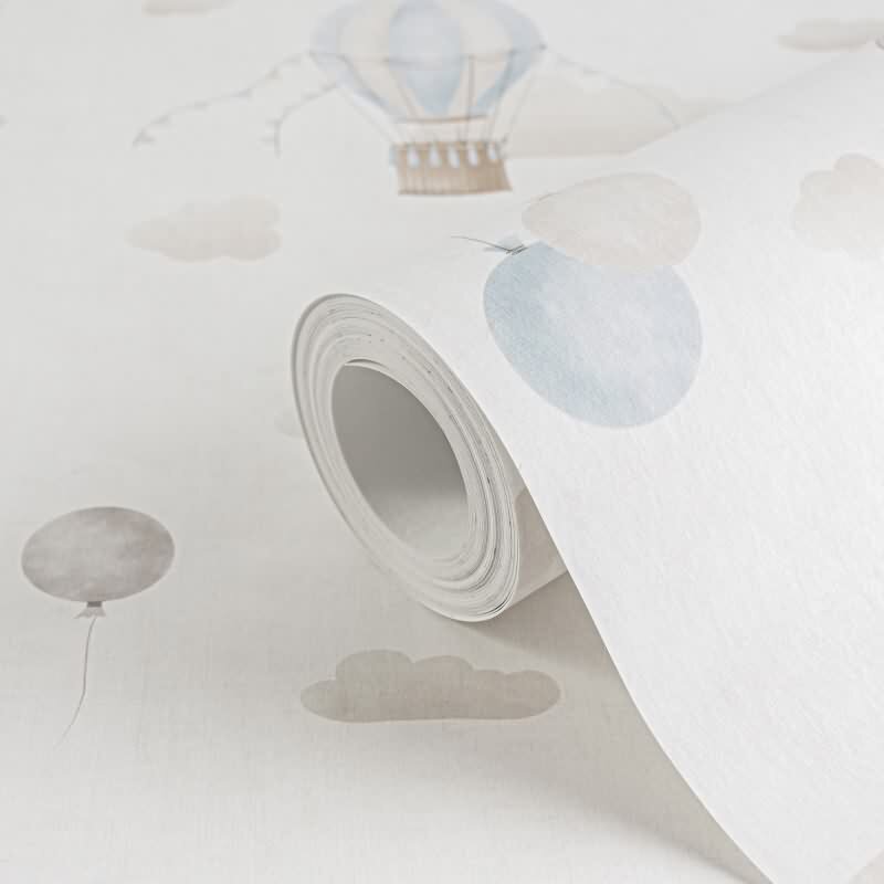 Kindertapete Junge Heißluftballons Rosa Blau Wolken Vliestapete Kinderzimmer Tapete (KG-172169)