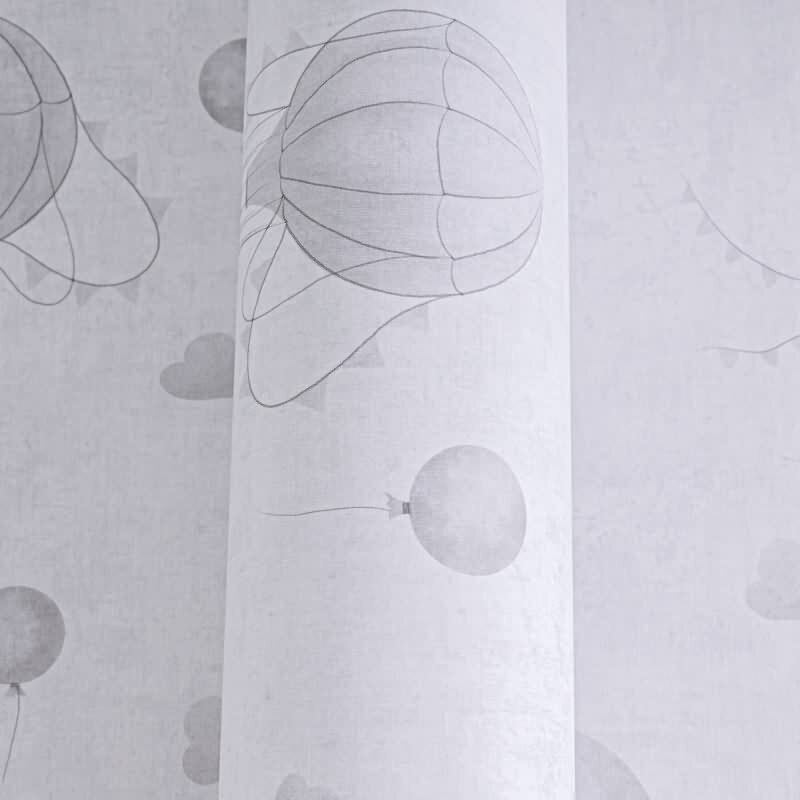 Kindertapete Heißluftballons Grau Luftballons Wolken Vliestapete für Jungen (KG-172170)