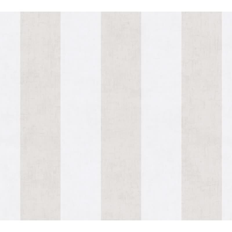 Tapete Kinderzimmer Streifentapete Beige Weiß Klassische Vliestapete mit Streifenmuster (KG-172171)