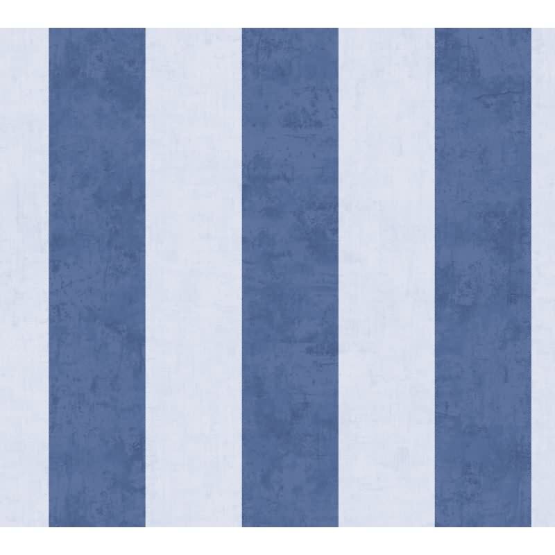 Vliestapete Kinderzimmer Jungen Streifentapete Blau mit kräftigen Streifen Maritimer Look (KG-172175)