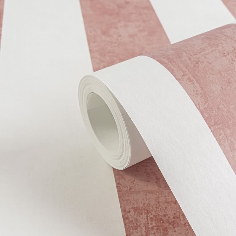 Kinderzimmer Streifentapete Rot Creme Vliestapete mit breiten Streifen Klassischer Look (KG-172176)