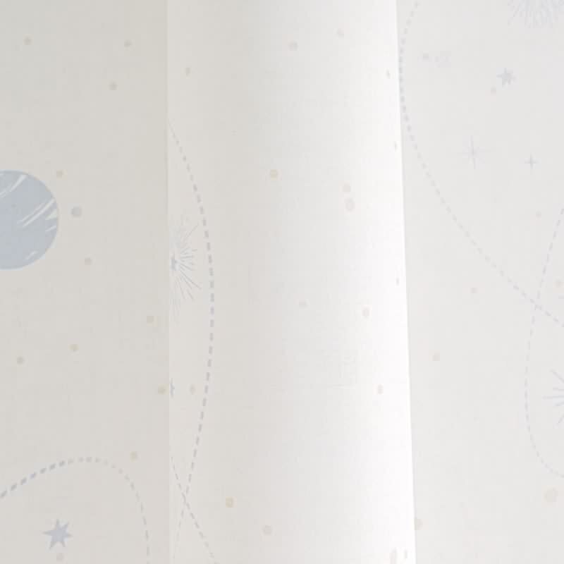 Weltraum Tapete Creme Blau Kindertapete mit Sternen Planeten Jungen Kinderzimmer Vliestapete Weltall (KG-172179)