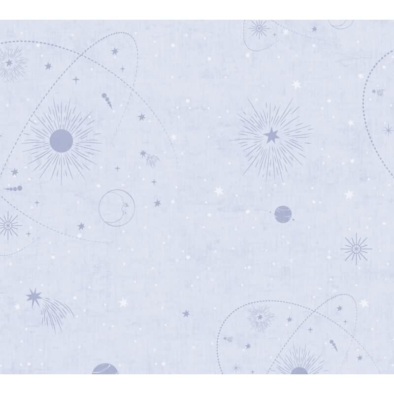 Weltall Tapete Hellblau Kindertapete mit Planeten Sternen Weltraum Kinderzimmer Vliestapete Jungen (KG-172180)
