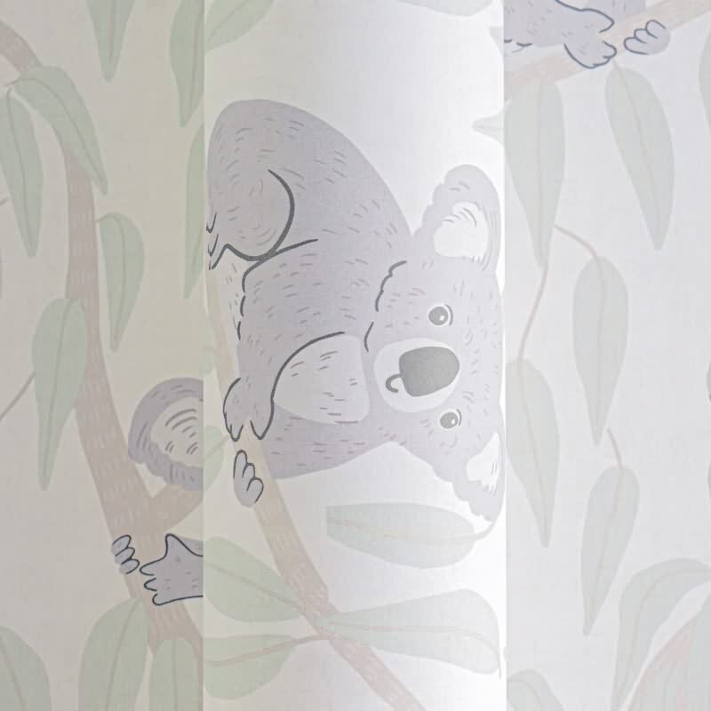 Koala-Tapete Beige Grün Kindertapete mit Koalas auf Bäumen Vliestapete Kinderzimmer (KG-172184)