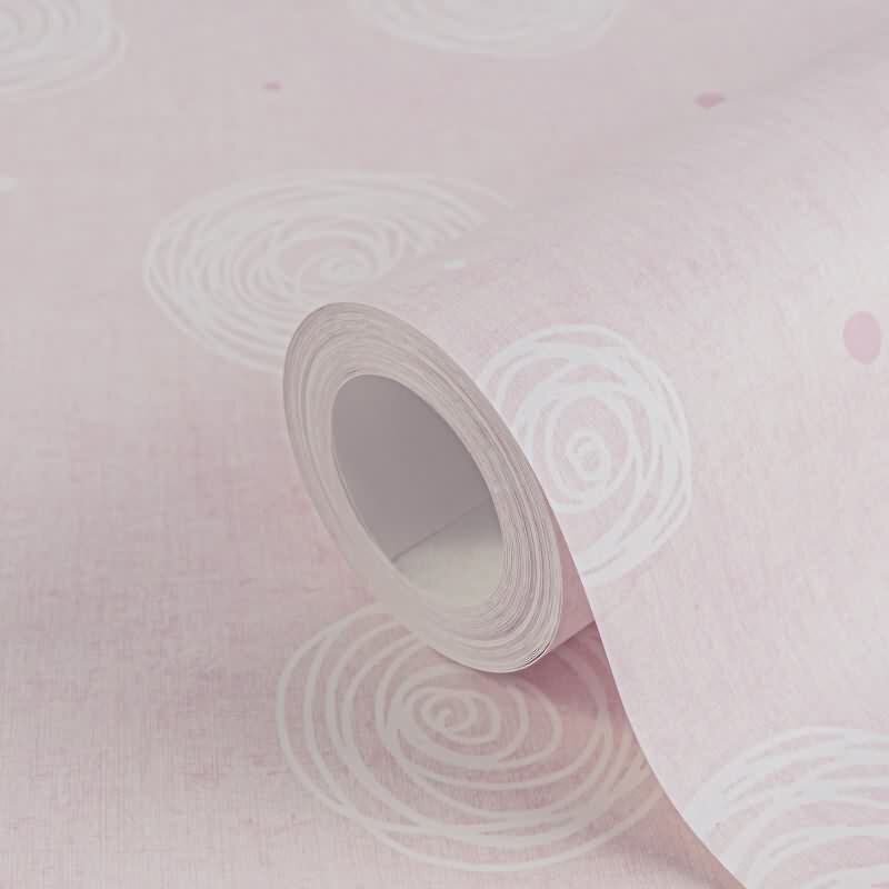 Kreis-Mustertapete Kinderzimmer Rosa Weiß Vliestapete verspielt modern Kindertapete Mädchen (KG-172191)