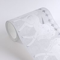 Einhorn Bord&uuml;re Grau Wei&szlig; Tapetenborte...