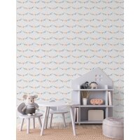 Wimpel-Tapete Bunt Beige Kinderzimmer Vliestapete mit...