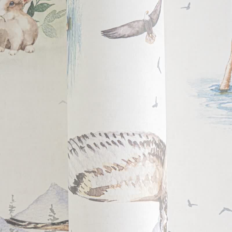 Tapete Kinderzimmer Junge Waldtiere Grün Beige Kindertapete Tiere im Wald Vliestapete (KG-172206)