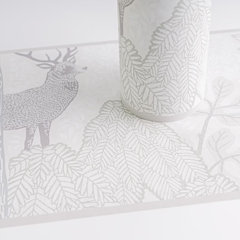 Bordüre Waldtiere in Beige Rosa Tiermotiv Tapetenborte mit Bär Reh Vliestapete Kinderzimmer (KG-172210)